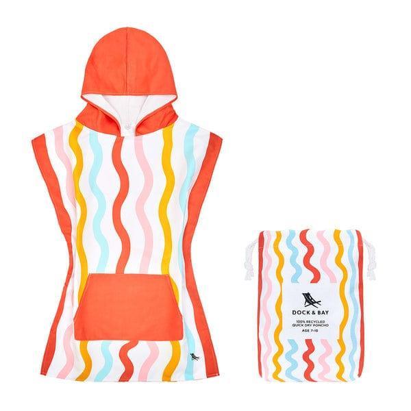 Dock & Bay KIDS Poncho Hooded Towel - Squiggle Face M (7-10yrs)-1875027438698893312