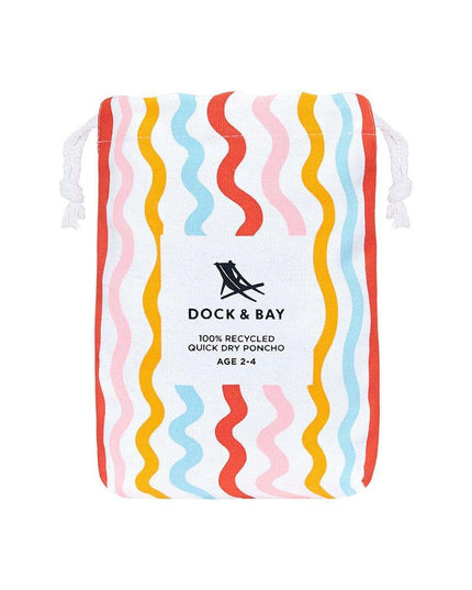 Dock & Bay KIDS Poncho Hooded Towel - Squiggle Face M (7-10yrs)-1875027438698893321