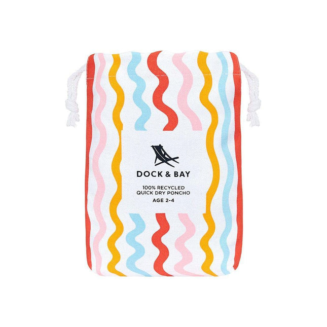 Dock & Bay KIDS Poncho Hooded Towel - Squiggle Face M (7-10yrs)-1875027438698893321