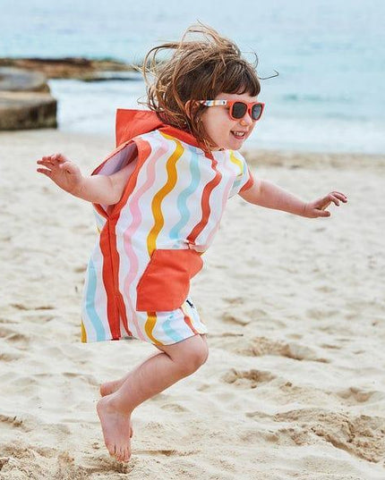 Dock & Bay KIDS Poncho Hooded Towel - Squiggle Face M (7-10yrs)-1875027438698893313