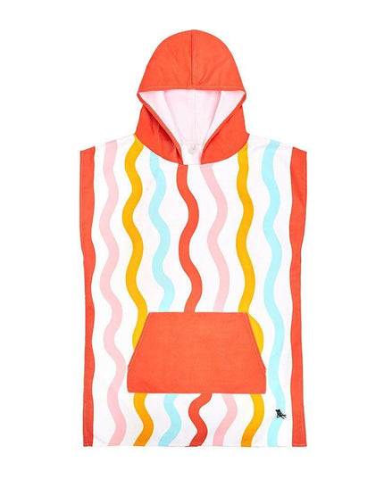 Dock & Bay KIDS Poncho Hooded Towel - Squiggle Face M (7-10yrs)-1875027438698893314