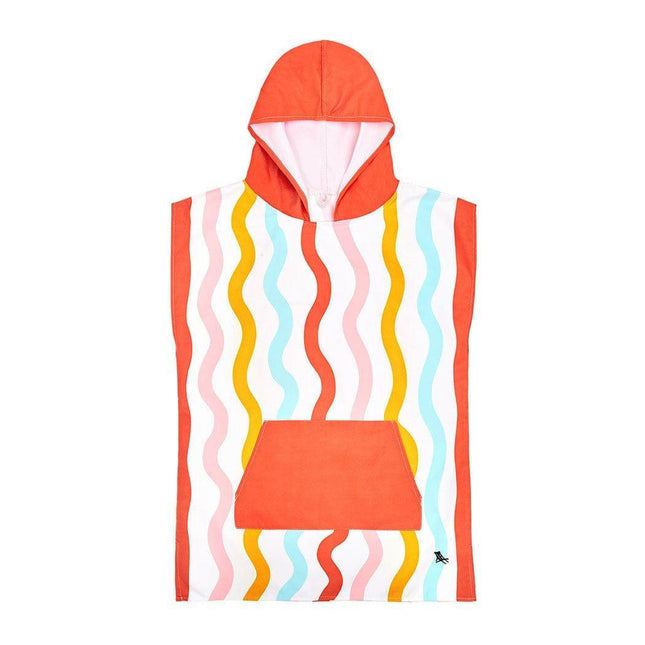Dock & Bay KIDS Poncho Hooded Towel - Squiggle Face M (7-10yrs)-1875027438698893314