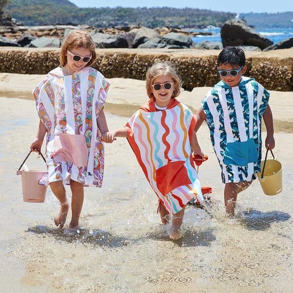 Dock & Bay KIDS Poncho Hooded Towel - Squiggle Face M (7-10yrs)-1875027438698893315