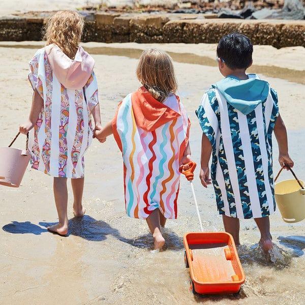 Dock & Bay KIDS Poncho Hooded Towel - Squiggle Face M (7-10yrs)-1875027438698893316