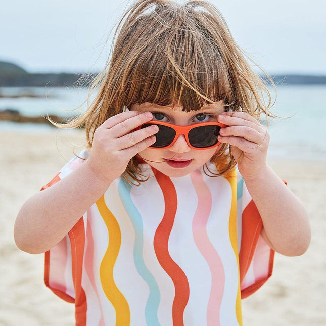Dock & Bay KIDS Poncho Hooded Towel - Squiggle Face M (7-10yrs)-1875027438698893318