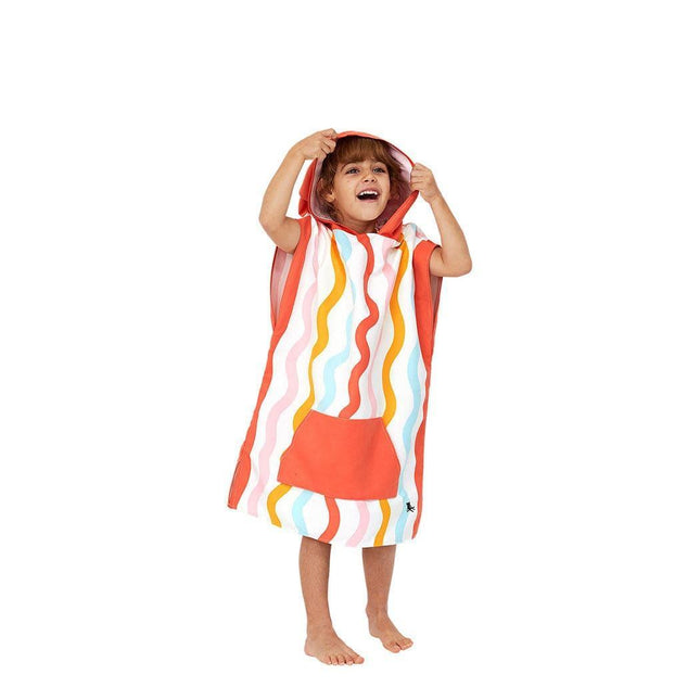 Dock & Bay KIDS Poncho Hooded Towel - Squiggle Face M (7-10yrs)-1875027438698893319