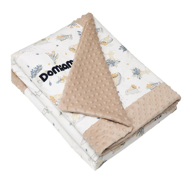 Domimia Thick Padded Minky Cotton Kids Blanket - 2.5 tog Wildflower Boquet-1875027393329106948