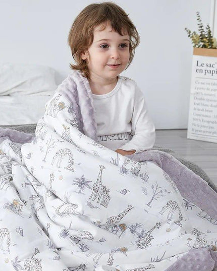 Domimia Thick Padded Minky Cotton Kids Blanket - 2.5 tog Wildflower Boquet-1875027393329106944
