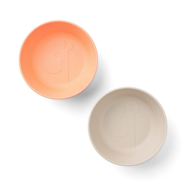 Done by Deer Kiddish Raffi Bowl 2 Pack-Sand & Coral-1875027480579018753