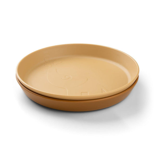 Done by Deer Kiddish Raffi Plate 2 Pack-Mustard-1875027478951628800