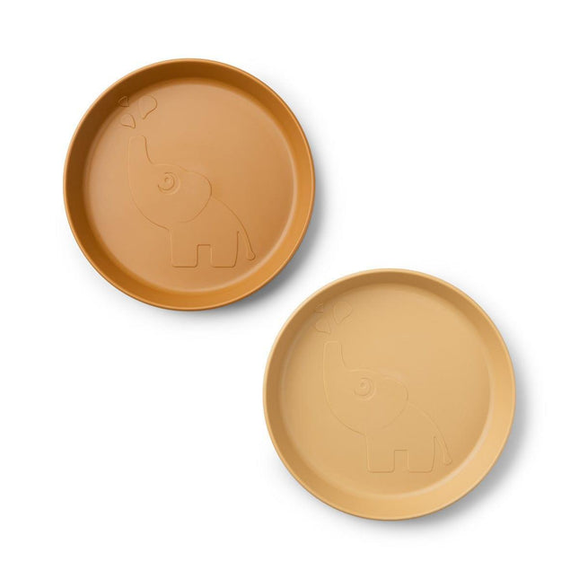 Done by Deer Kiddish Raffi Plate 2 Pack-Mustard-1875027478951628801
