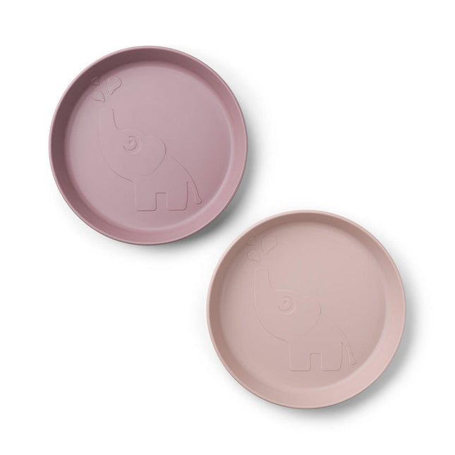 Done by Deer Kiddish Raffi Plate 2 Pack-Power Pink-1875027478544781313