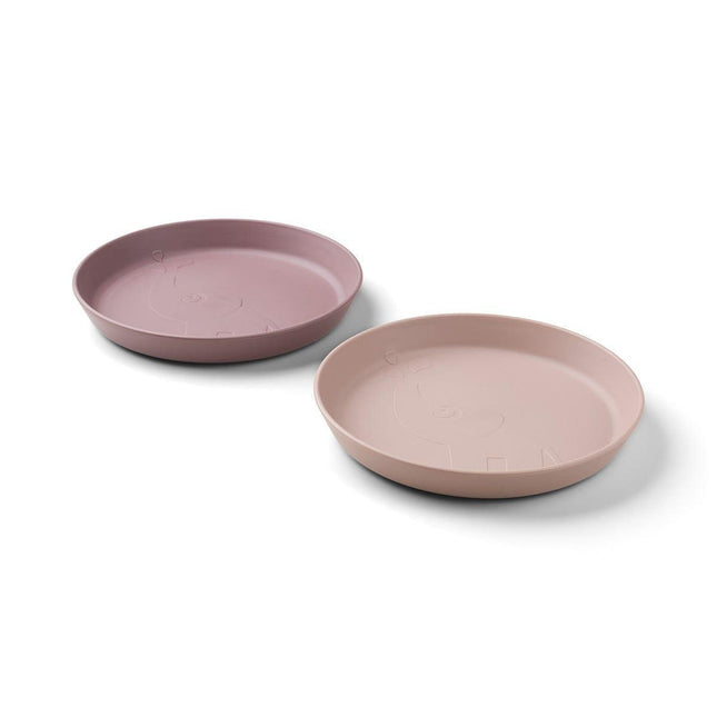 Done by Deer Kiddish Raffi Plate 2 Pack-Power Pink-1875027478544781314