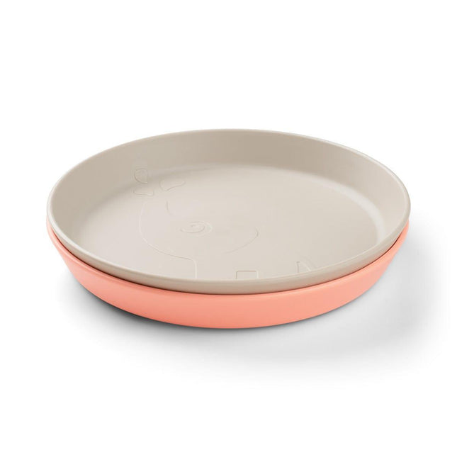 Done by Deer Kiddish Raffi Plate 2 Pack-Sand & Coral-1875027479090040832