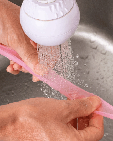 EDISON mama Resealable Silicone Zipper Straw Pink/Yellow-1875027507854577667