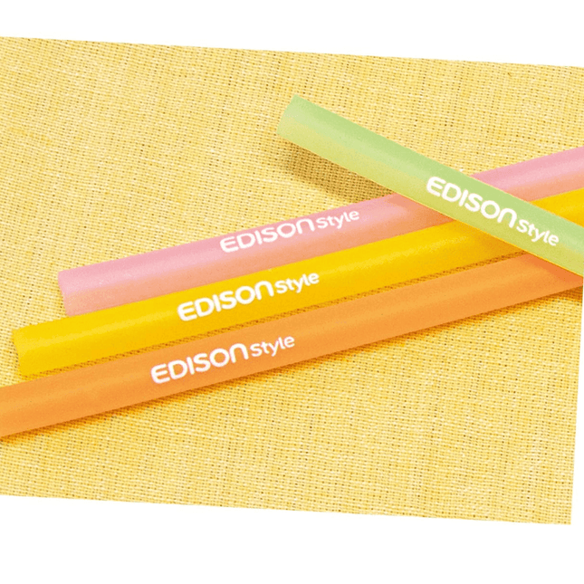 EDISON mama Resealable Silicone Zipper Straw Pink/Yellow-1875027507854577668