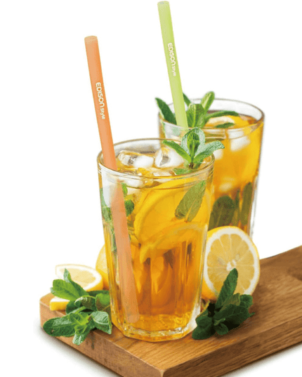 EDISON mama Resealable Silicone Zipper Straw Green/Orange-1875027414657142789