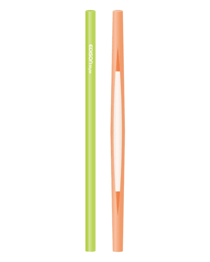 EDISON mama Resealable Silicone Zipper Straw Green/Orange-1875027414657142791
