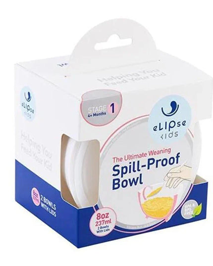 Elipse Kids Spill-Proof Anti-Slip Bowl Stage 1 8oz | Twin Pack with Lid Green-1875027464598720512