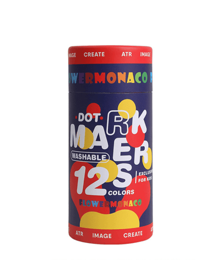 Flower Monaco Round Washable Marker 12 Colours-1875027531153936384