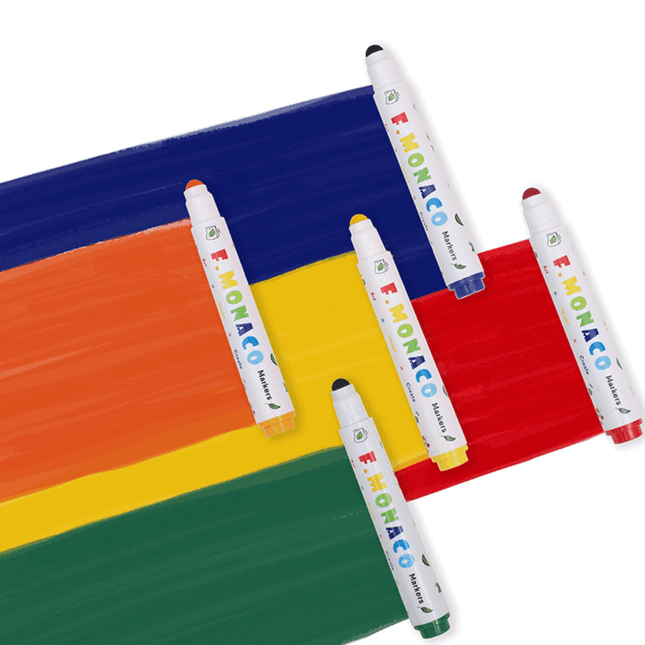 Flower Monaco Round Washable Marker 12 Colours-1875027531153936385
