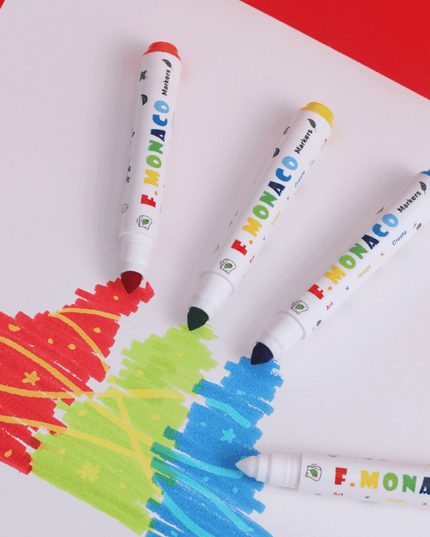 Flower Monaco Round Washable Marker 12 Colours-1875027531153936387