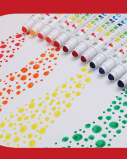 Flower Monaco Round Washable Marker 12 Colours-1875027531153936390