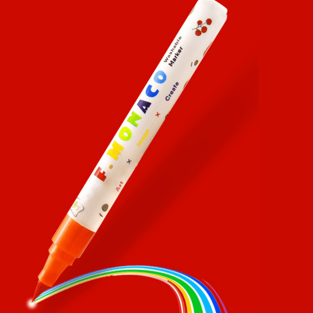 Flower Monaco Taper Head Washable Marker 24 Colors-1875027467891249154