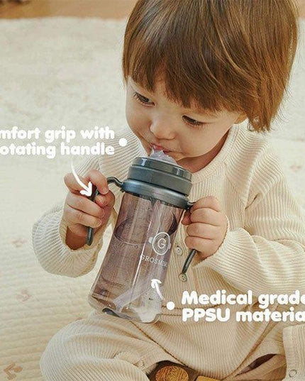 Grosmimi PPSU Straw Cup 200ml Charcoal-1875027465454358530