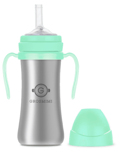 Grosmimi Stainless Straw Cup 200ml Charcoal-1875027414803943424