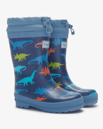 Hatley Dinosaur Silhouettes Sherpa Lined Kids Rain Boots Size 8-1875027401554137088