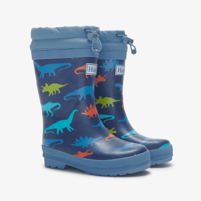 Hatley Dinosaur Silhouettes Sherpa Lined Kids Rain Boots Size 8-1875027401554137088