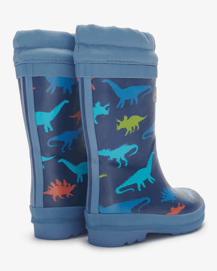 Hatley Dinosaur Silhouettes Sherpa Lined Kids Rain Boots Size 8-1875027401554137089
