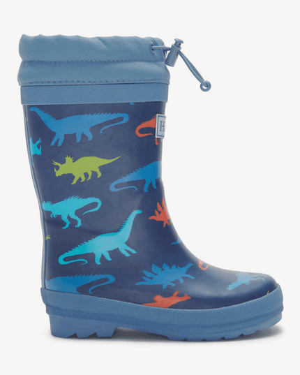 Hatley Dinosaur Silhouettes Sherpa Lined Kids Rain Boots Size 8-1875027401554137090
