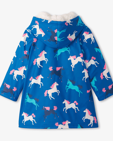 HATLEY Sherpa Lined Splash Rain Jacket | Prancing Horses Size 3-1875027395661139969