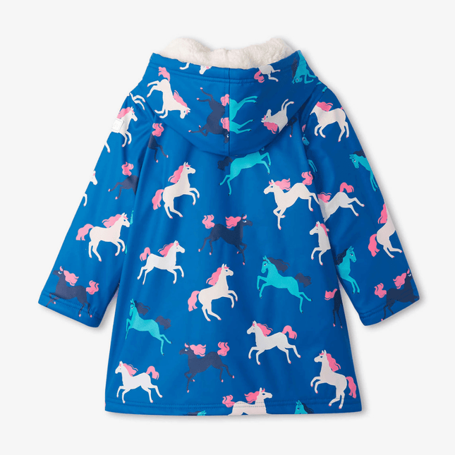 HATLEY Sherpa Lined Splash Rain Jacket | Prancing Horses Size 3-1875027395661139969