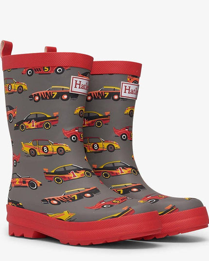 HATLEY Shiny Kids Rain Boots | Classic Race Cars size 4-1875027418180358144