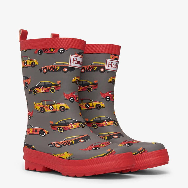 HATLEY Shiny Kids Rain Boots | Classic Race Cars size 4-1875027418180358144