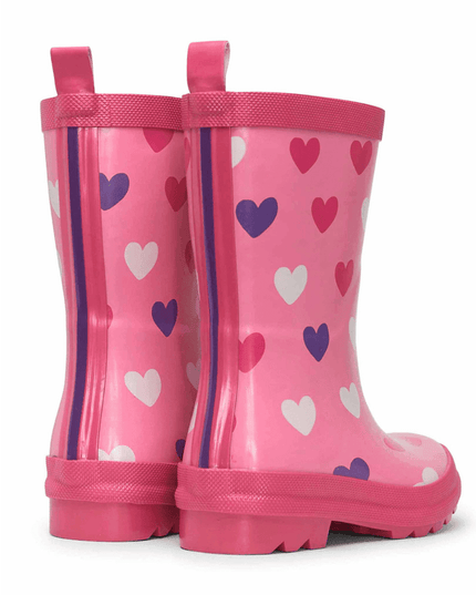 HATLEY Shiny Kids Rain Boots | Scattered Hearts size 8-1875027418734006273