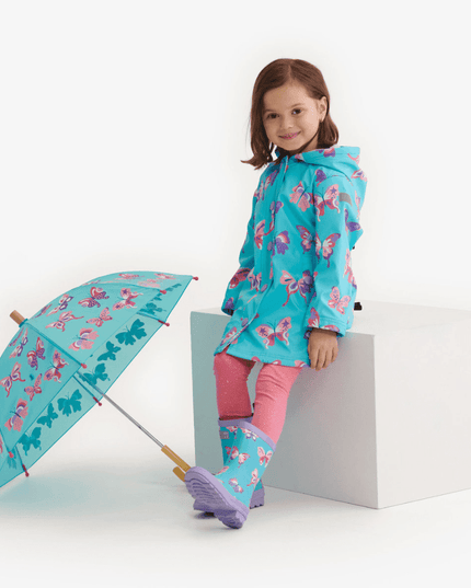 HATLEY Splash Rain Jacket | Doodle Butterflies Size 2-1875027422227861506