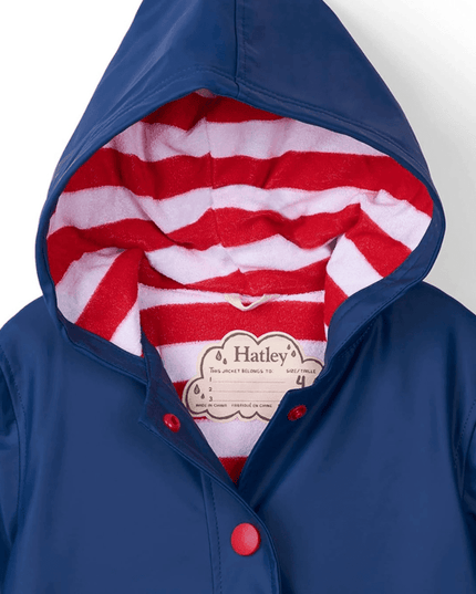 HATLEY Splash Rain Jacket | Navy & Red Size 4-1875027409355542529