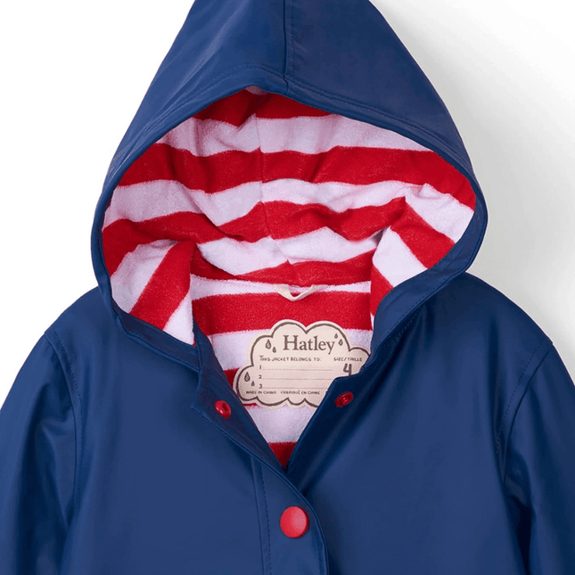 HATLEY Splash Rain Jacket | Navy & Red Size 4-1875027409355542529