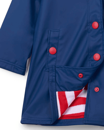 HATLEY Splash Rain Jacket | Navy & Red Size 4-1875027409355542530