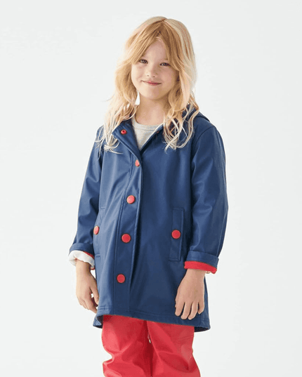 HATLEY Splash Rain Jacket | Navy & Red Size 4-1875027409355542531
