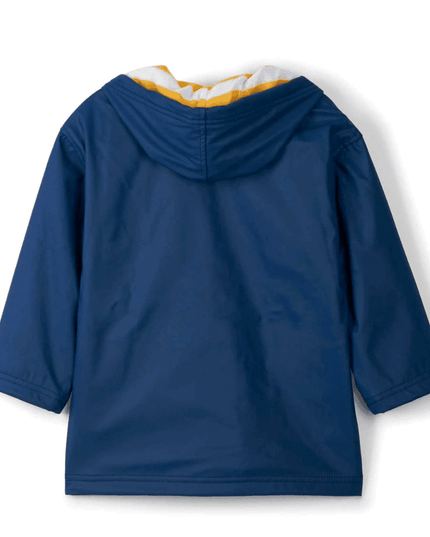 HATLEY Zip Up Splash Rain Jacket | Navy with Yellow Zip Size 8-1875027408558624768