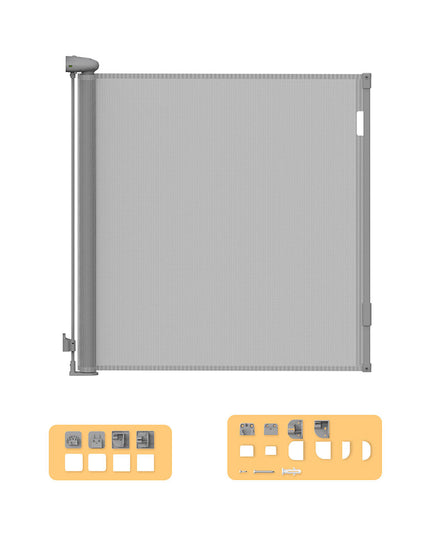 BoPeep Retractable Baby Safety Gates 150cm Grey 150 cm-1864184339366023168