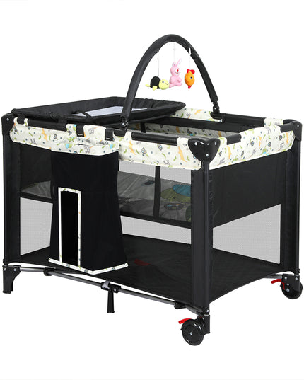 BoPeep Baby Cot Bed Crib Portable Bassinet Black-1864184323079540736