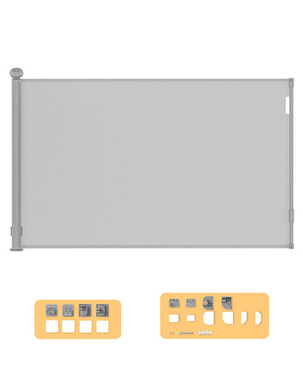 BoPeep Retractable Baby Safety Gates 300cm Grey 300 cm-1864184339647041536
