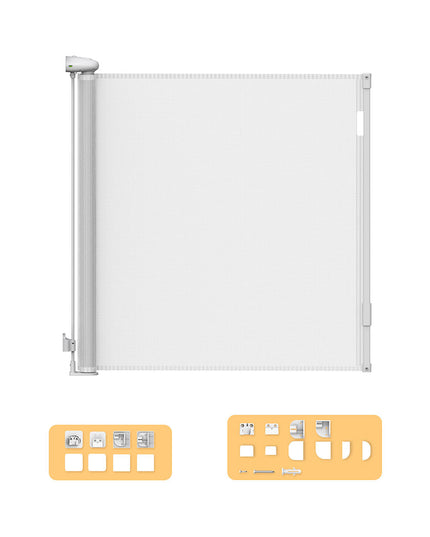 BoPeep Retractable Baby Safety Gates 150cm White 150 cm-1864184339508629504