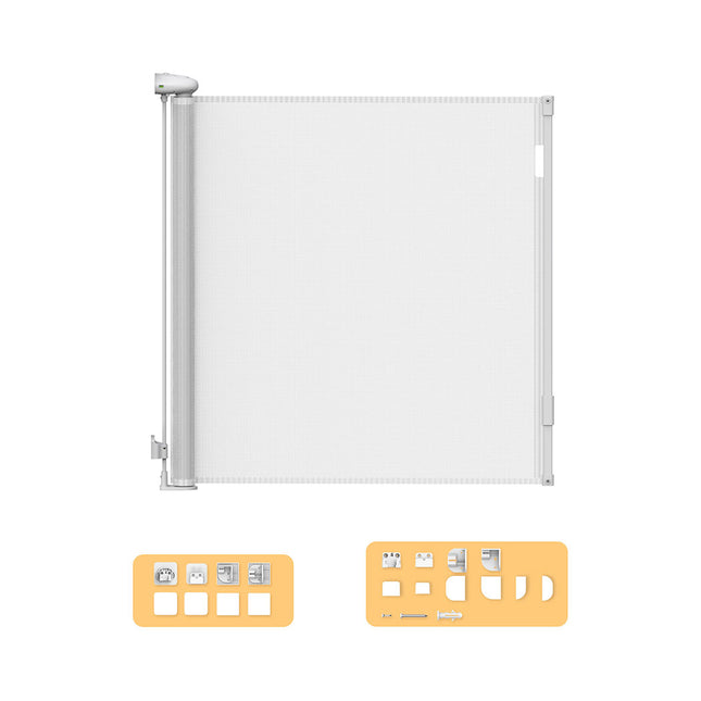 BoPeep Retractable Baby Safety Gates 150cm White 150 cm-1864184339508629504